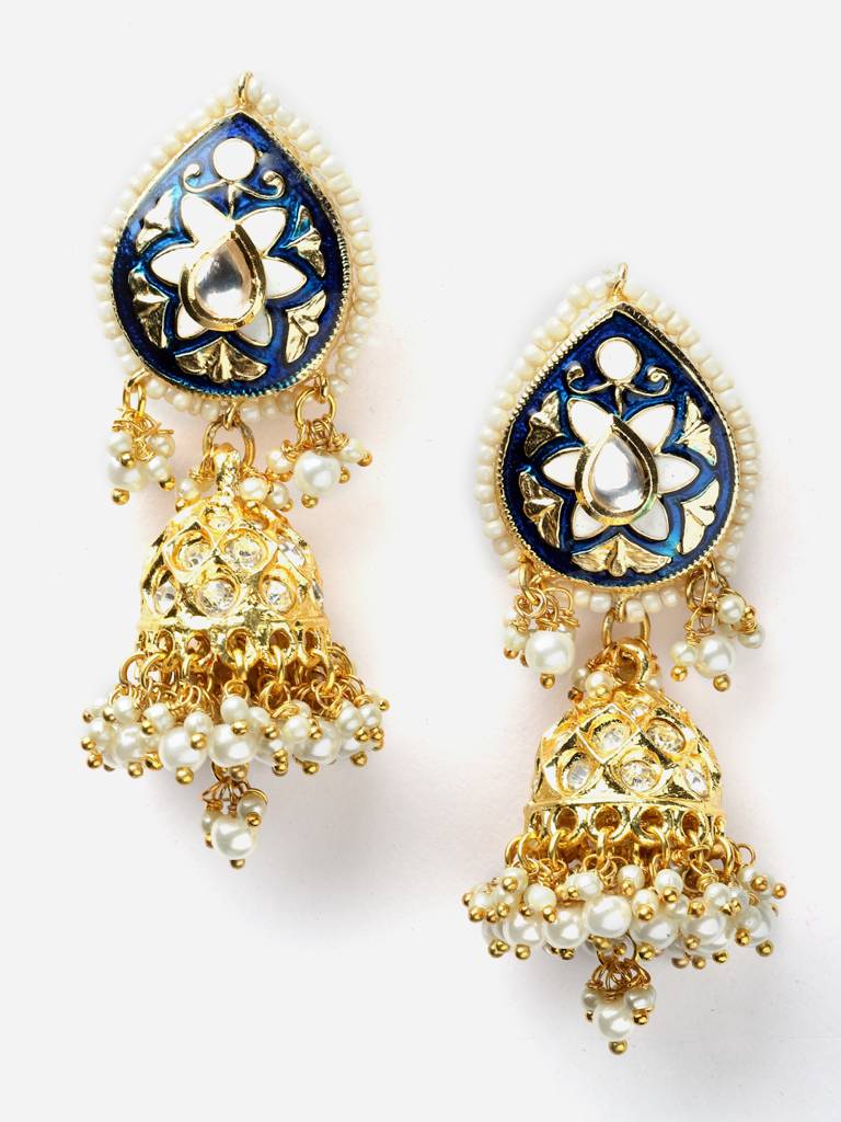 Cobalt Clarity Jhumka Earring : DGEJ23030