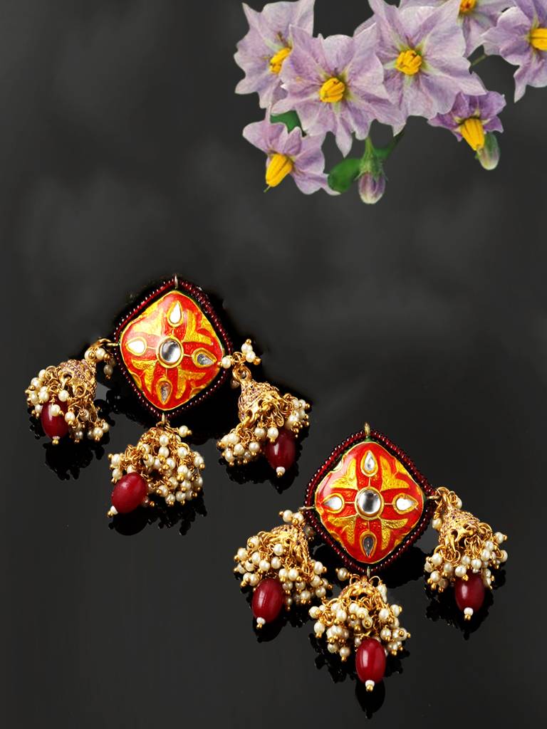 Merlot Majesty Jhumka Earring : DGEJ23032