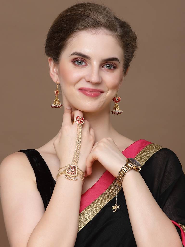 Hibiscus Halo Jhumka Earring : DGEJ23045