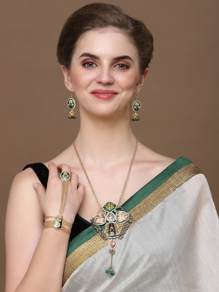 Olive Hath Phool Hand Jewellery : DGH1H23008