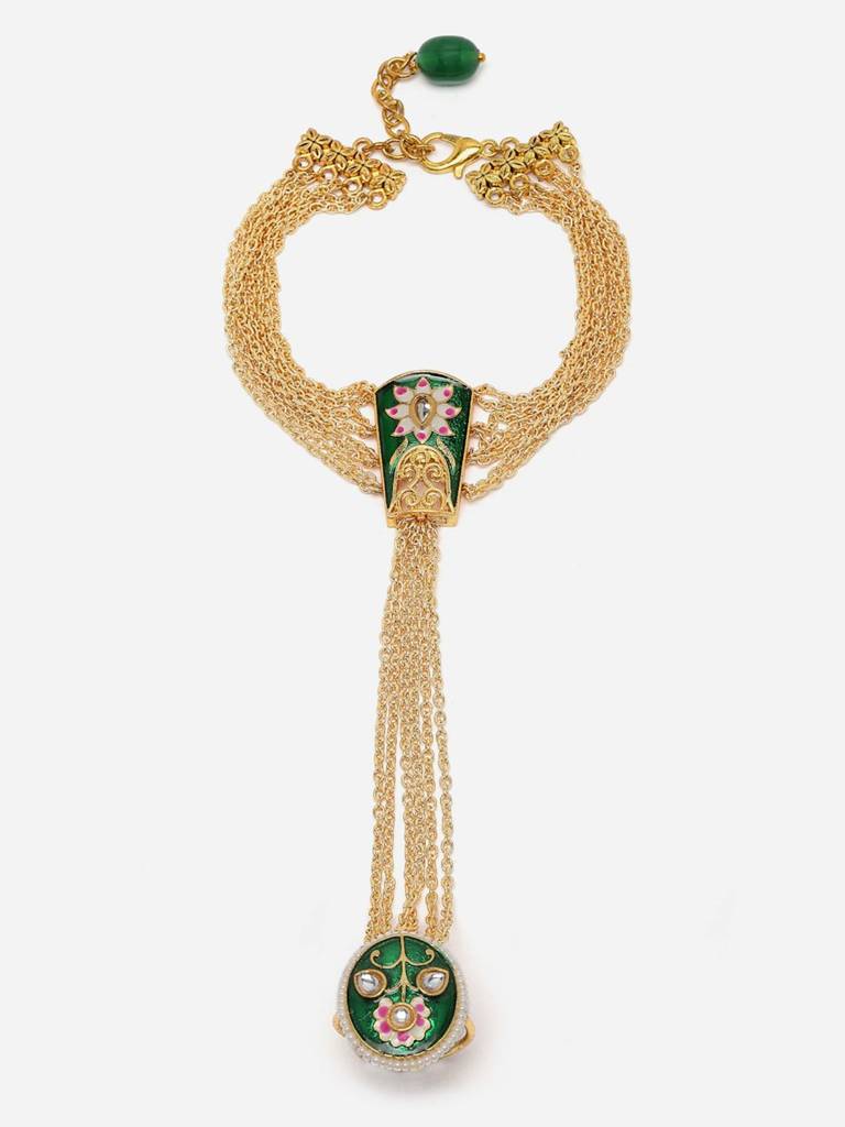 Olive Hath Phool Hand Jewellery : DGH1H23008