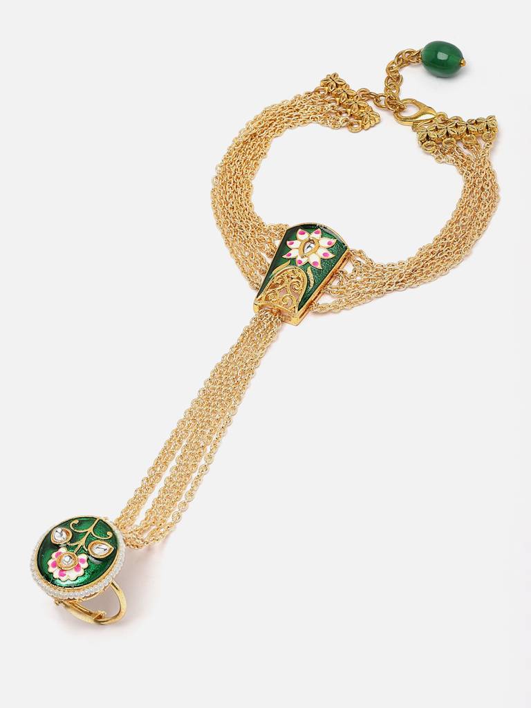 Olive Hath Phool Hand Jewellery : DGH1H23008