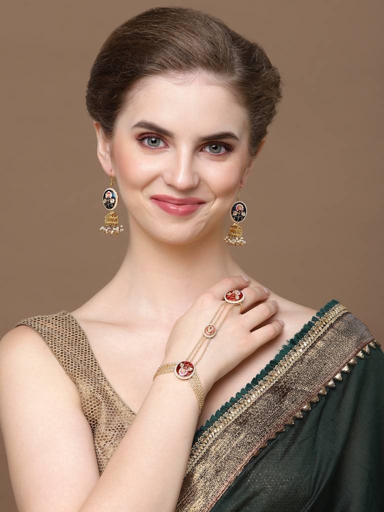 Lava Luster Hath Phool Hand Jewellery : DGH1H23010