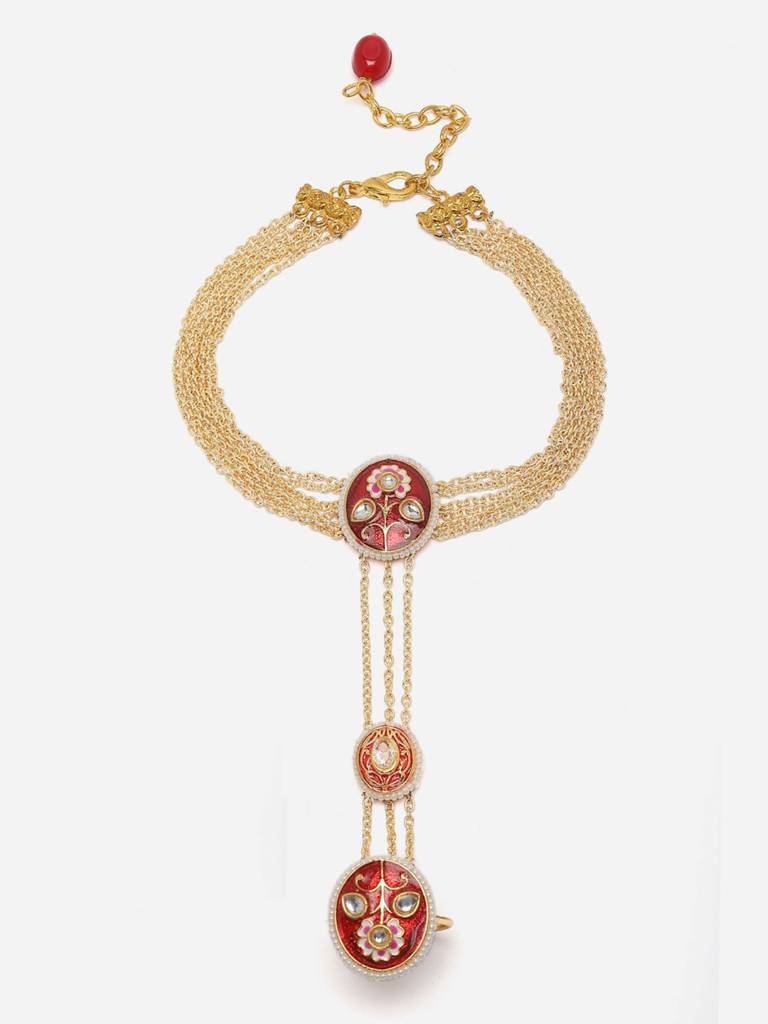 Lava Luster Hath Phool Hand Jewellery : DGH1H23010