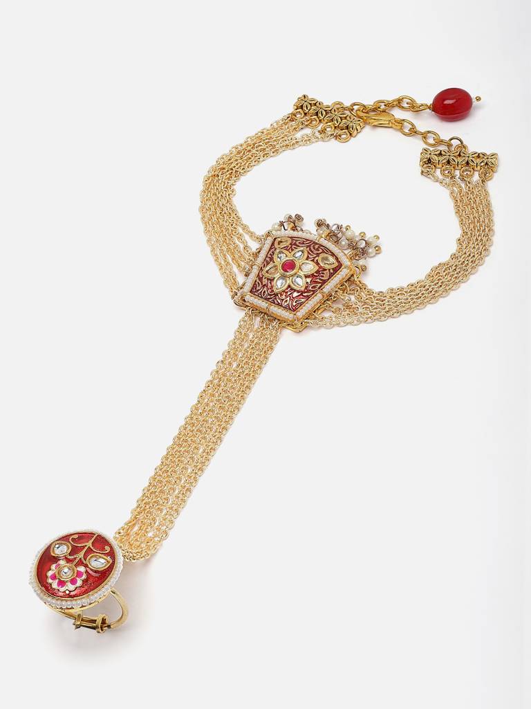 Merlot Magic Hath Phool Hand Jewellery : DGH1H23012