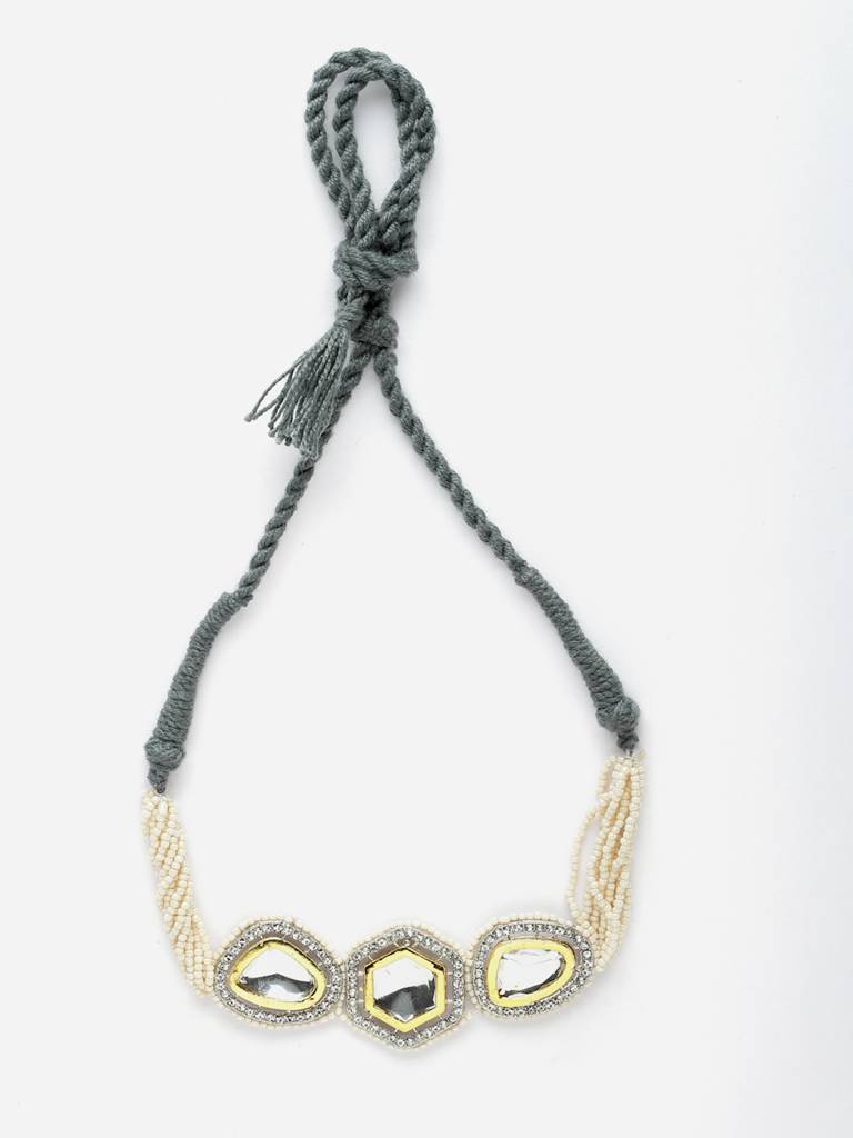 Silver Veil  Chokar Necklace : DGNC23006