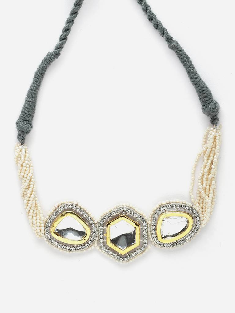 Silver Veil  Chokar Necklace : DGNC23006