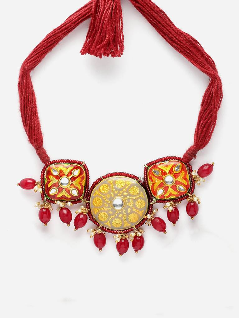 Brandy Blaze Chokar Necklace : DGNC23007