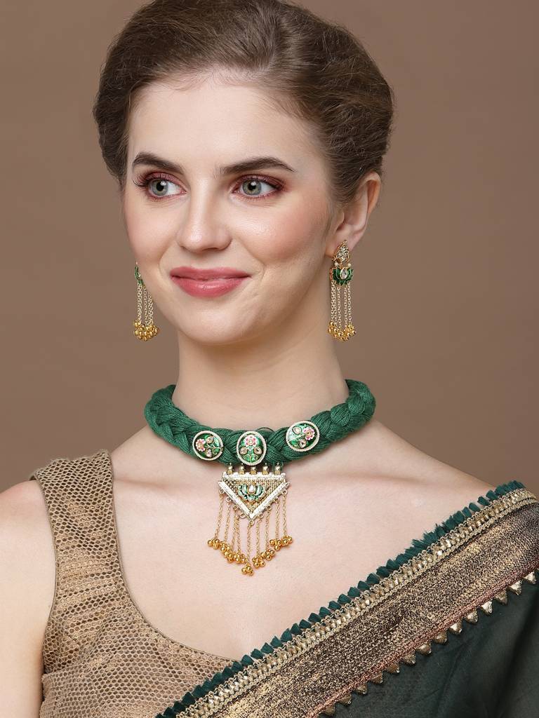 Teal Chokar Necklace : DGNC23015