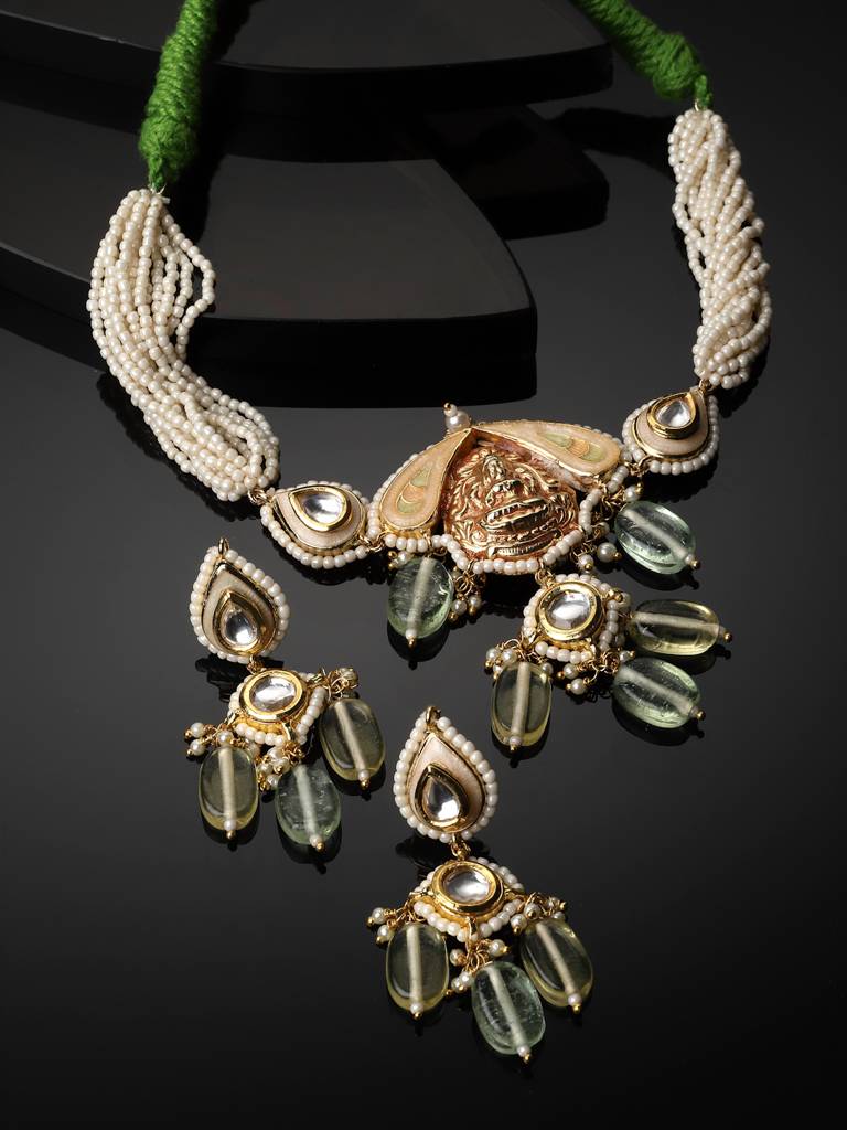 Glint Necklace With Earring Jewellery Set : DGNCE23012