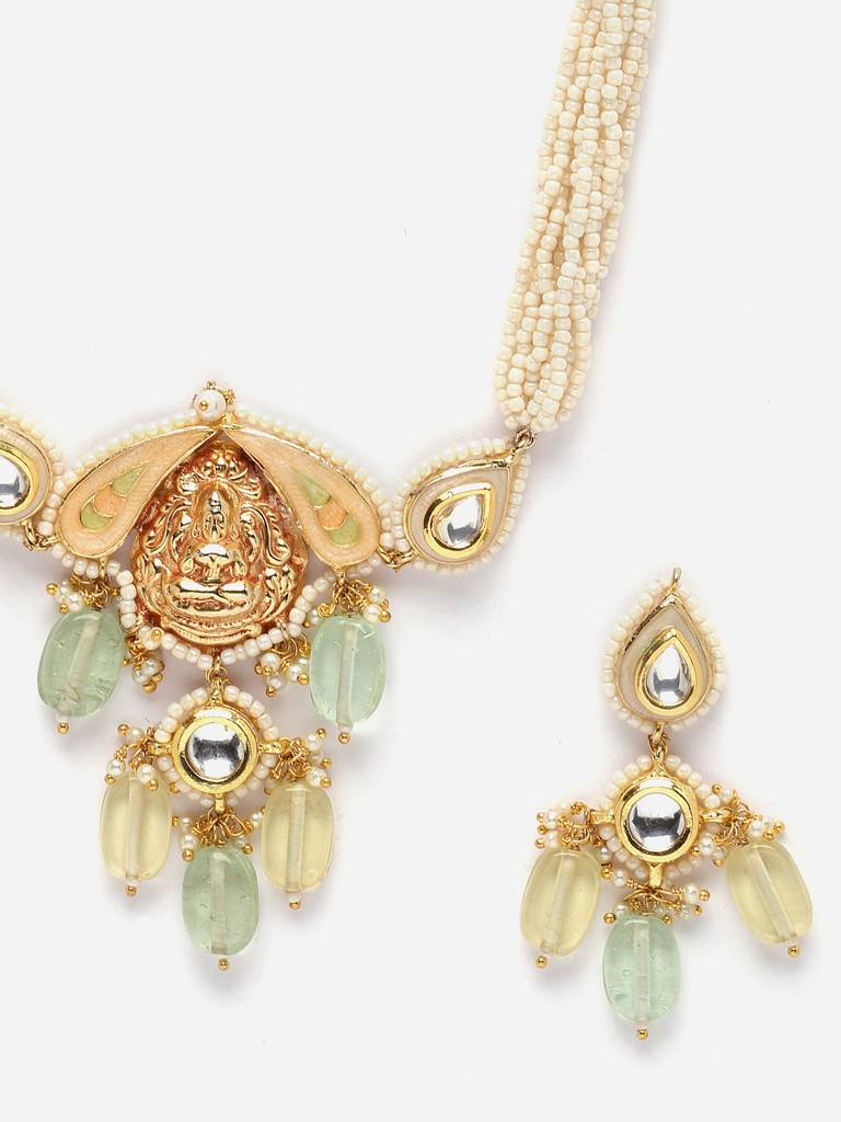 Glint Necklace With Earring Jewellery Set : DGNCE23012