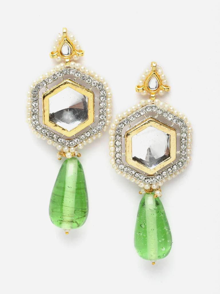Jade Necklace With Earring Jewellery Set : DGNCE23015