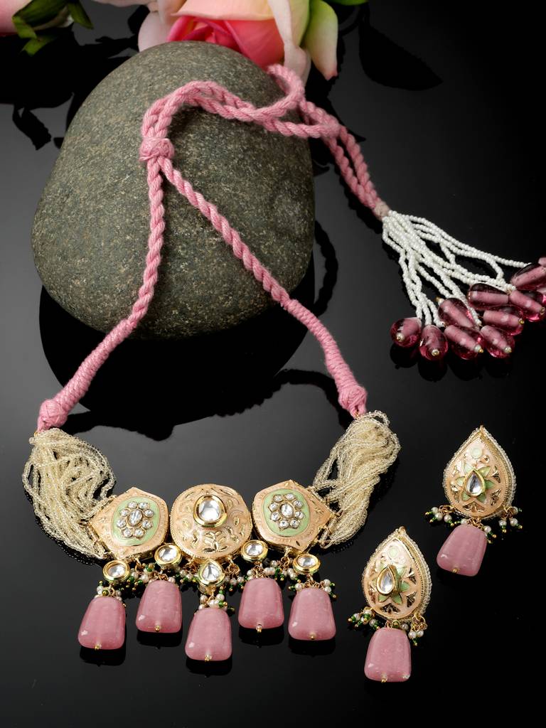 Sherbet Necklace With Earring Jewellery Set : DGNCE23016