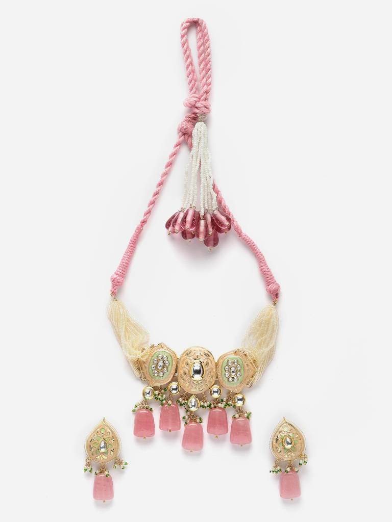 Sherbet Necklace With Earring Jewellery Set : DGNCE23016