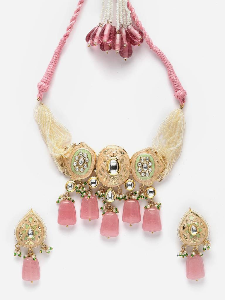 Sherbet Necklace With Earring Jewellery Set : DGNCE23016