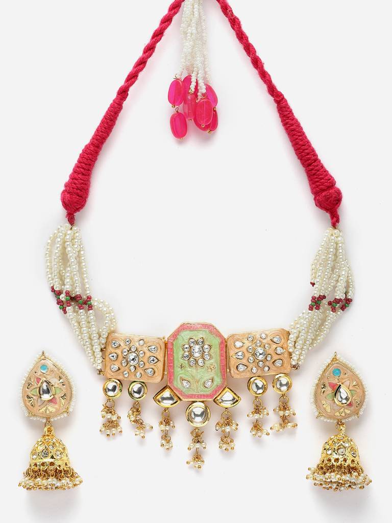 Flare Necklace With Earring Jewellery Set : DGNCE23018