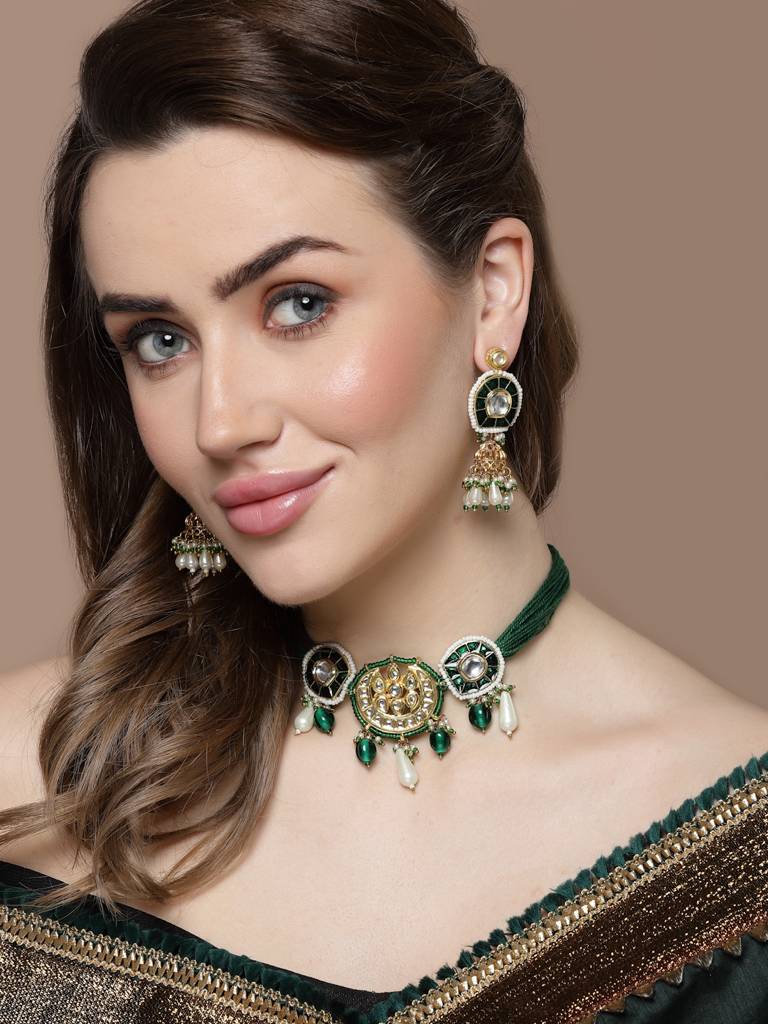 Lagoon Necklace With Earring Jewellery Set : DGNCE23021