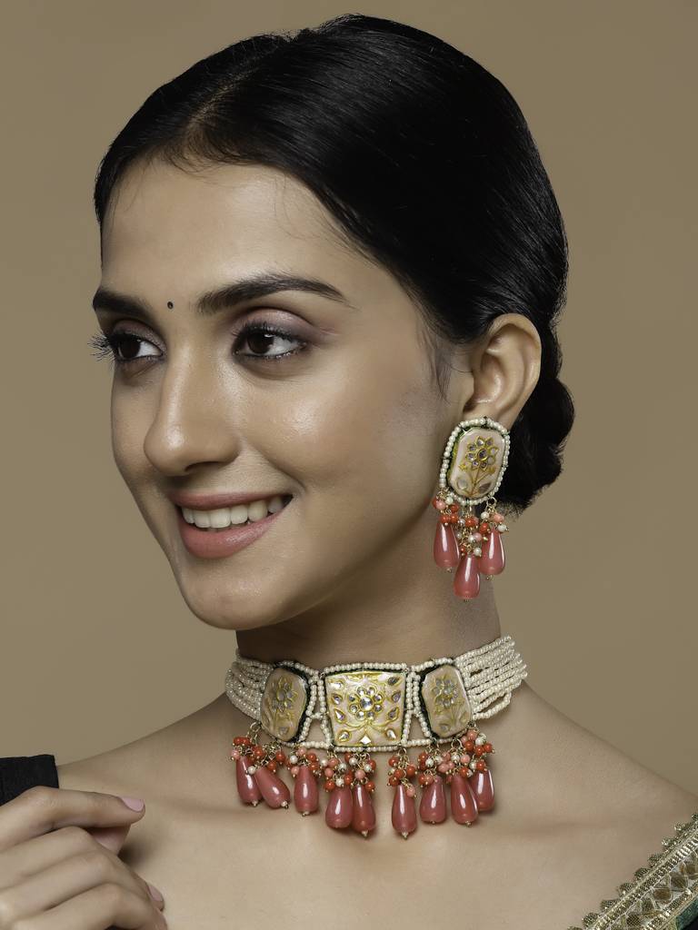 Primrose Necklace With Earring Jewellery Set : DGNCE23023
