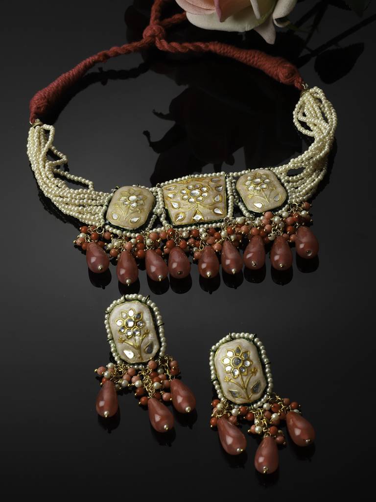Primrose Necklace With Earring Jewellery Set : DGNCE23023