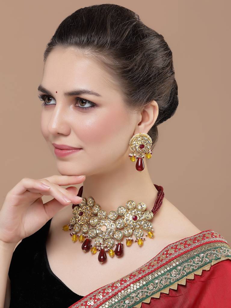 Cherry Necklace With Earring Jewellery Set : DGNCE23026