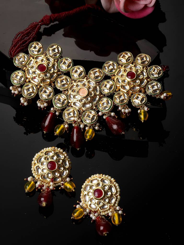 Cherry Necklace With Earring Jewellery Set : DGNCE23026
