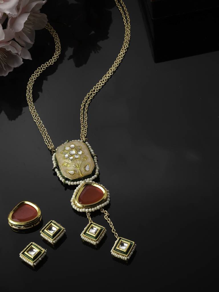 Burgundy Blossom Haar Necklace : DGNH23027