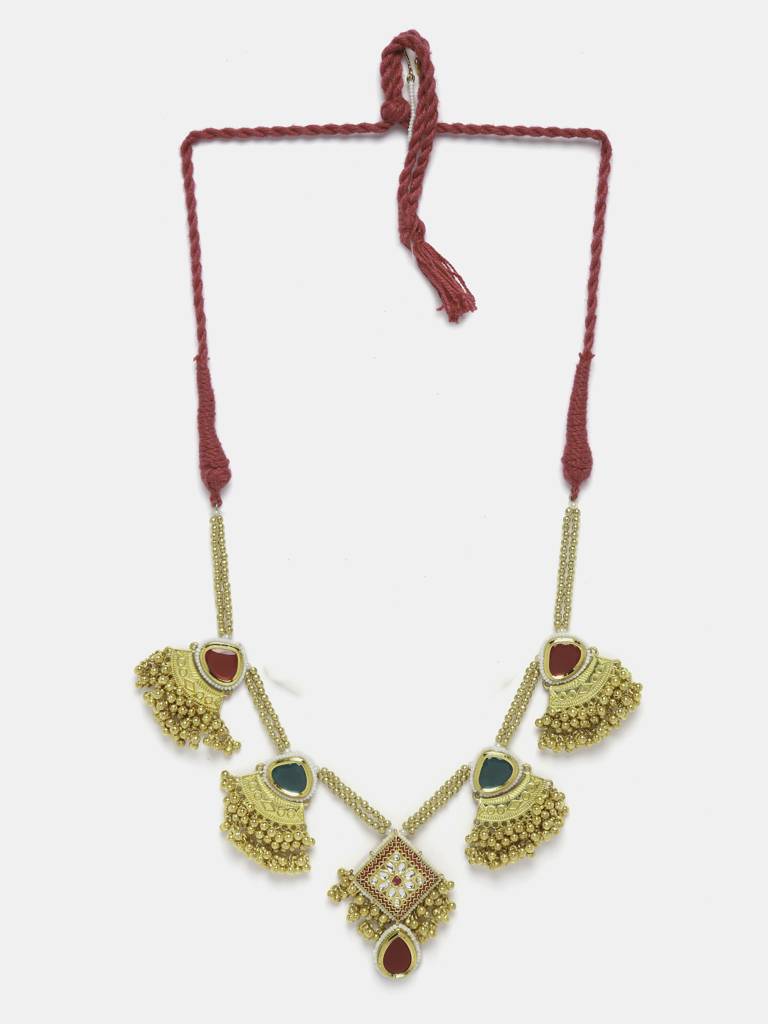 Maroon Marvel Haar Necklace : DGNH23031