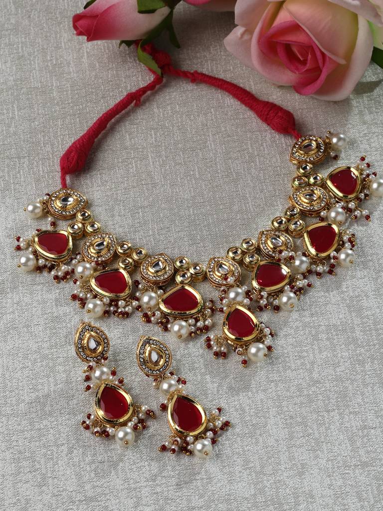 Mallow Necklace With Earring Jewellery Set : DGNHE23016