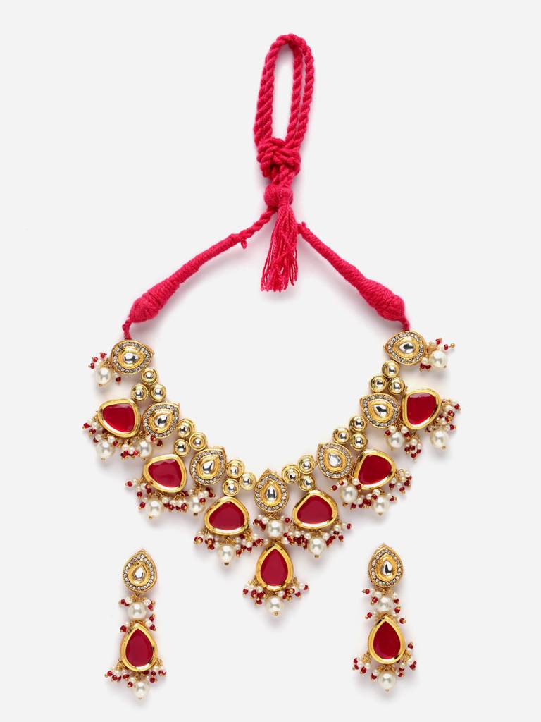 Mallow Necklace With Earring Jewellery Set : DGNHE23016