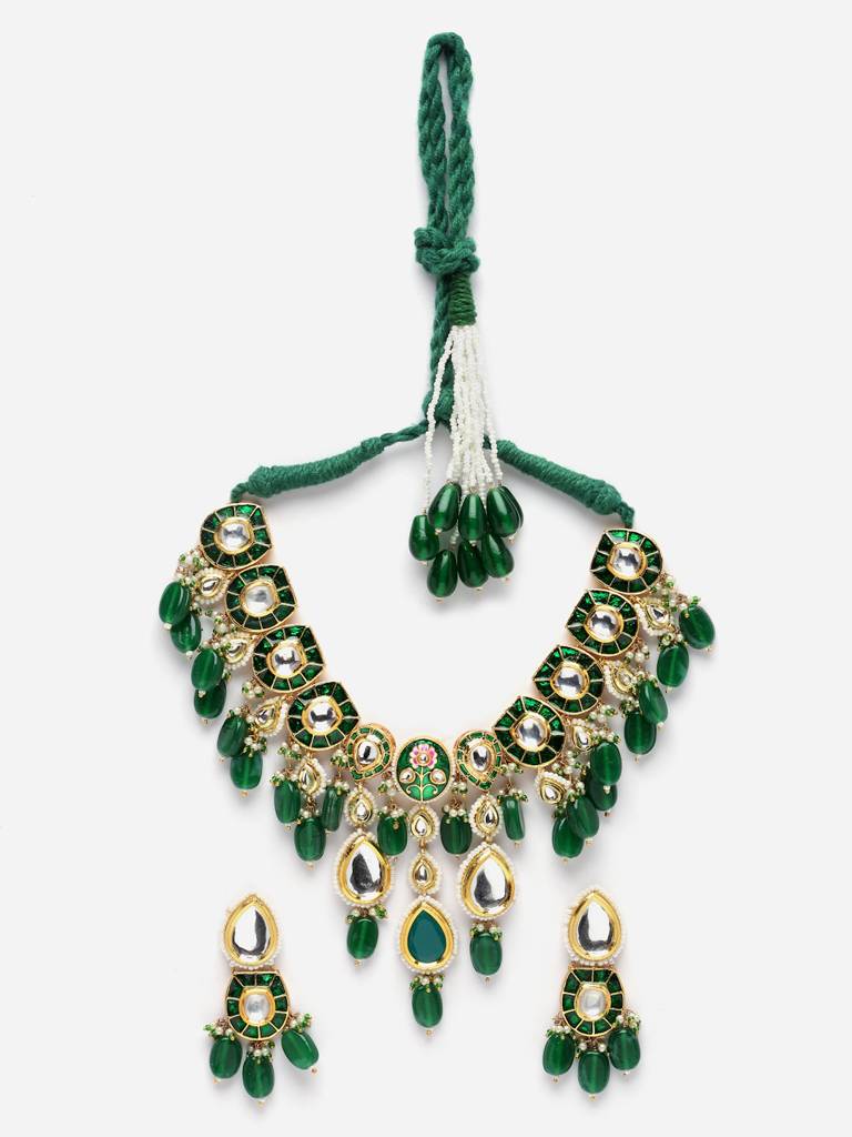 Poshak Necklace With Earring Jewellery Set : DGNHE23019