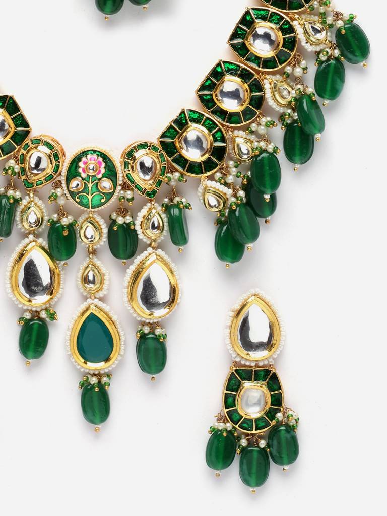 Poshak Necklace With Earring Jewellery Set : DGNHE23019