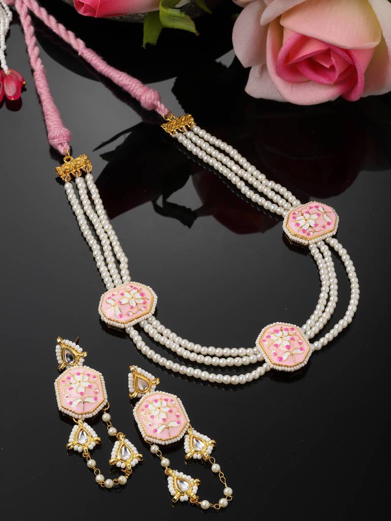 Sweet Necklace With Earring Jewellery Set : DGNHE23023
