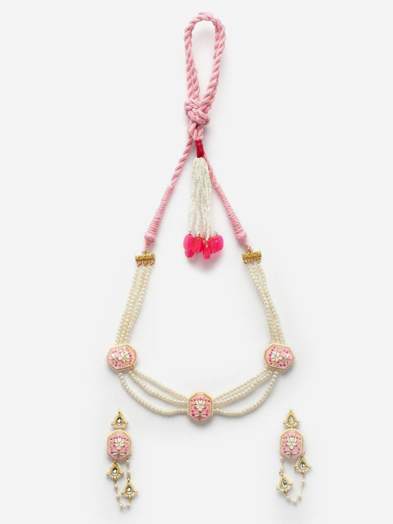 Sweet Necklace With Earring Jewellery Set : DGNHE23023
