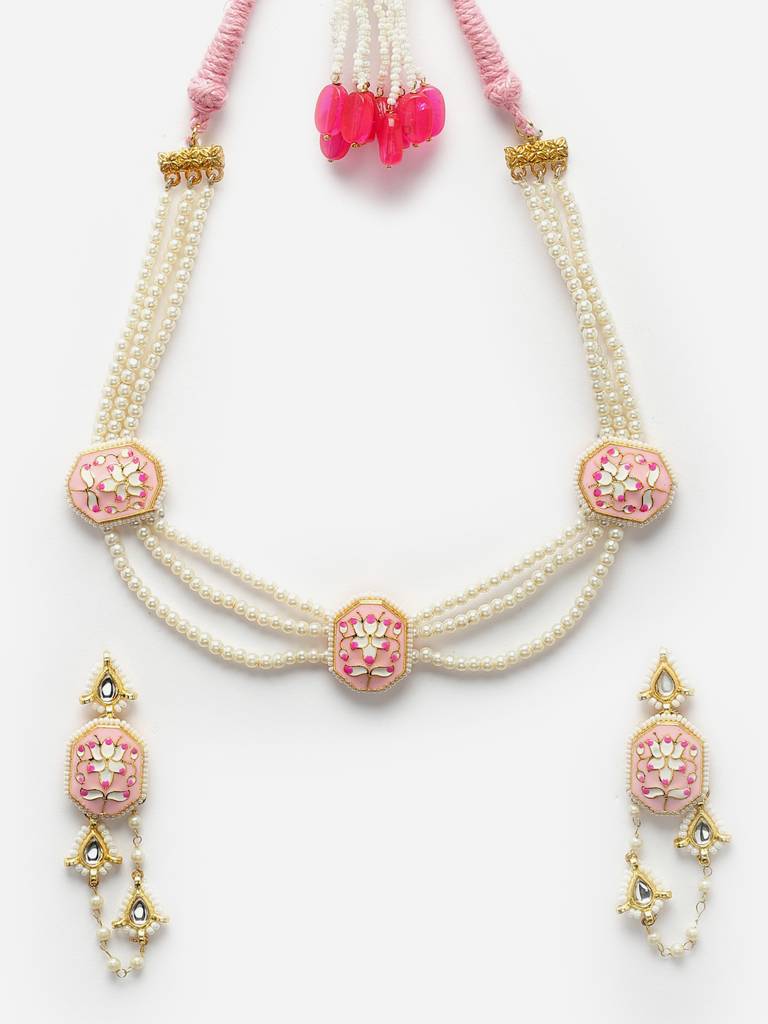 Sweet Necklace With Earring Jewellery Set : DGNHE23023