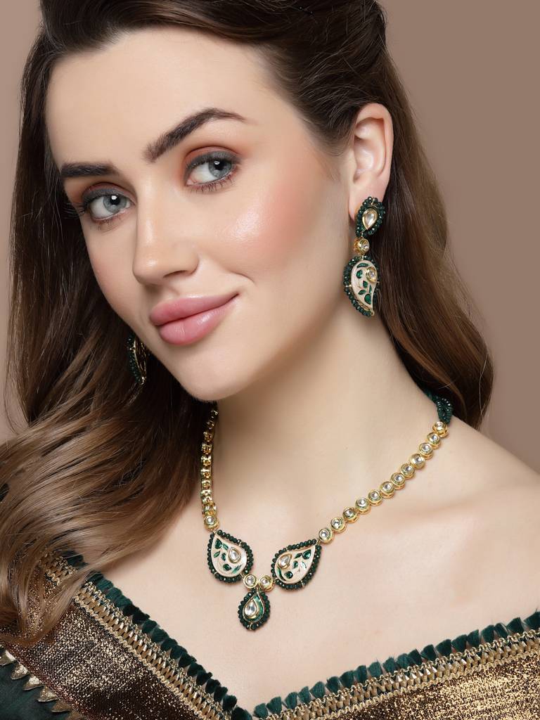 Neon Necklace With Earring Jewellery Set : DGNHE23024