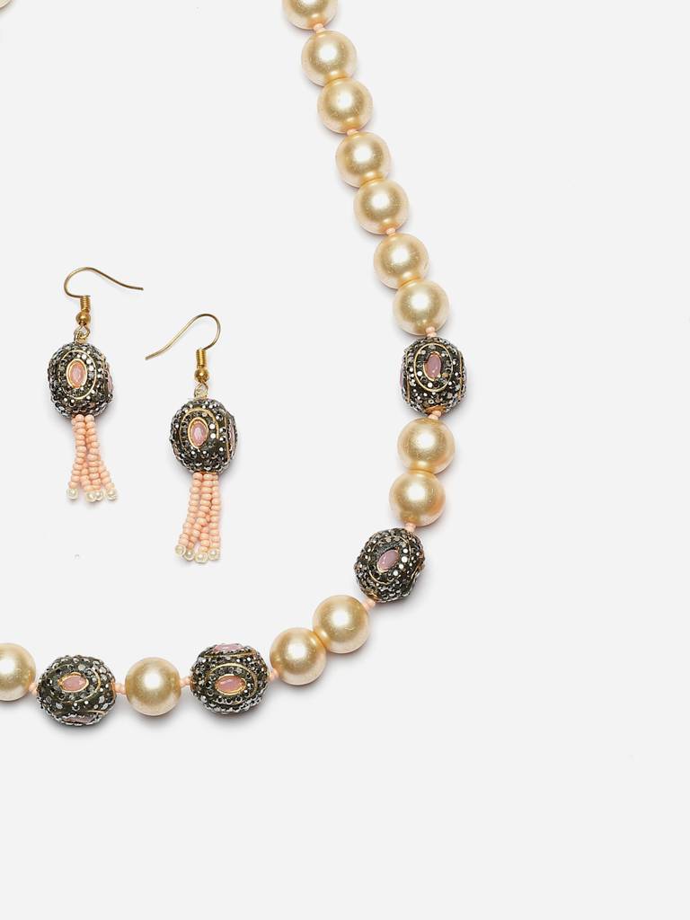 Candyfloss Necklace With Earring Jewellery Set : DGNHE23028