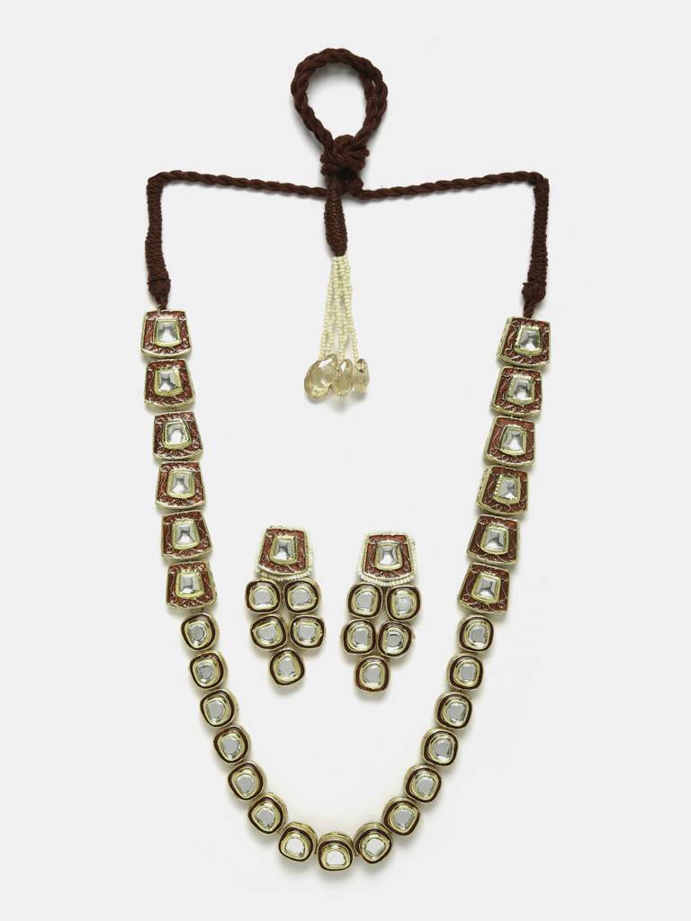 Bloodstone Beam Necklace With Earring Jewellery Set : DGNHE23029
