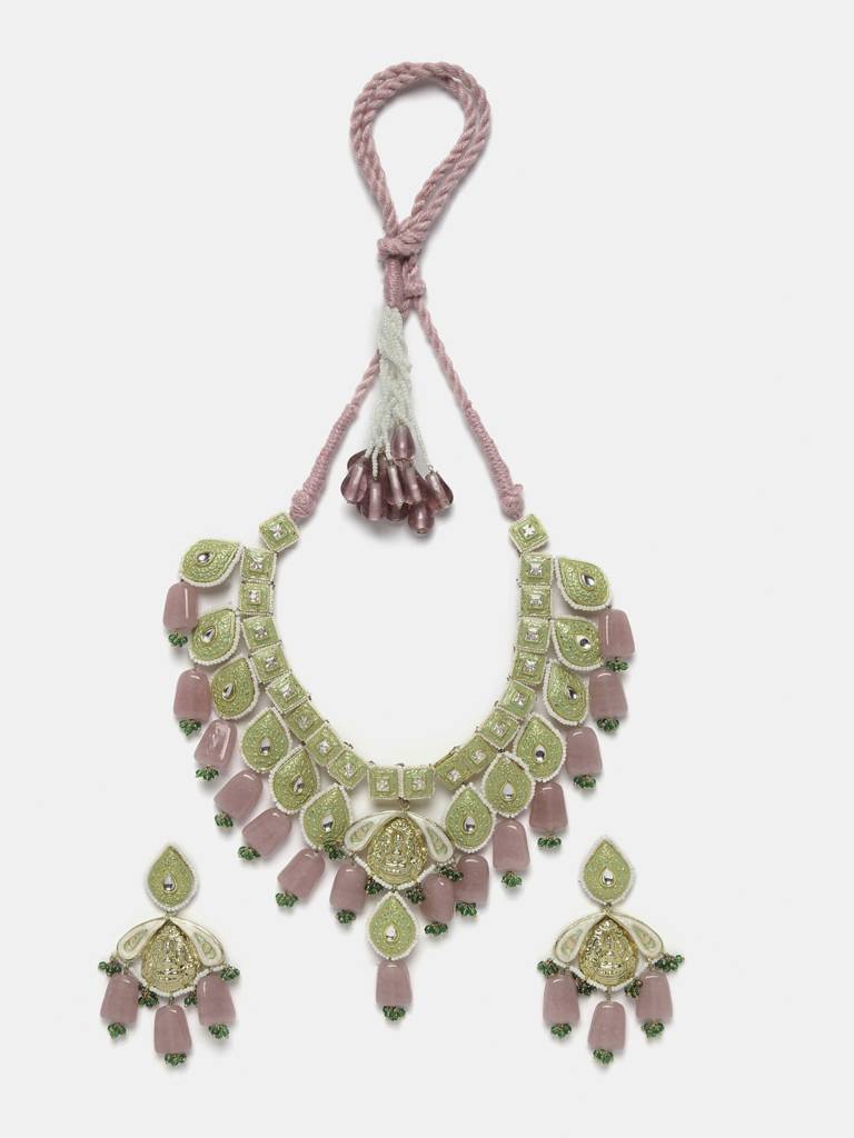 Basil Necklace With Earring Jewellery Set : DGNHE23032