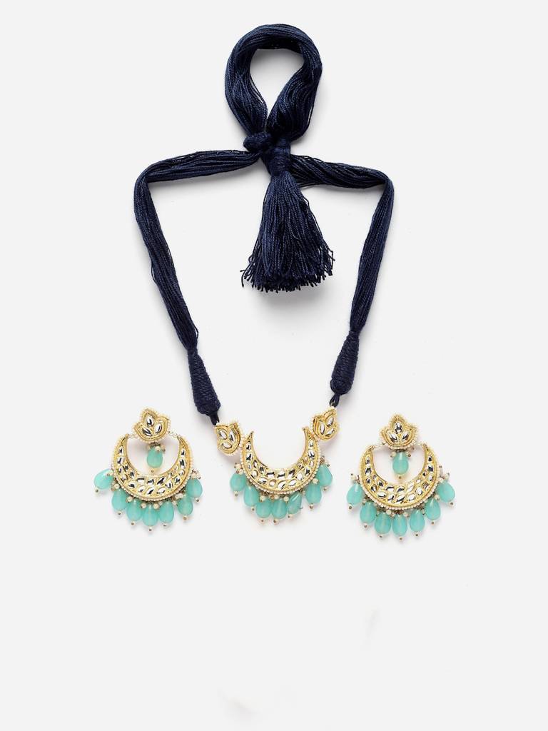 Neel Chhatri Necklace With Earring Jewellery Set : DGNHE23037