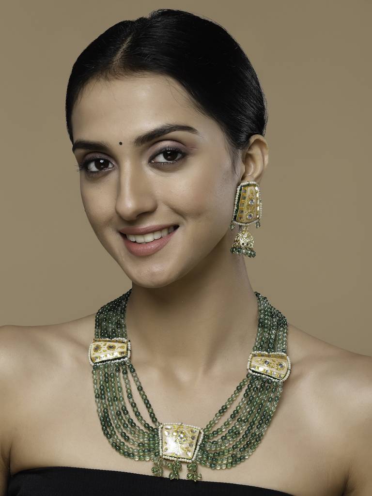 Pine Haar With Earrings Jewellery Set : DGNHE24001