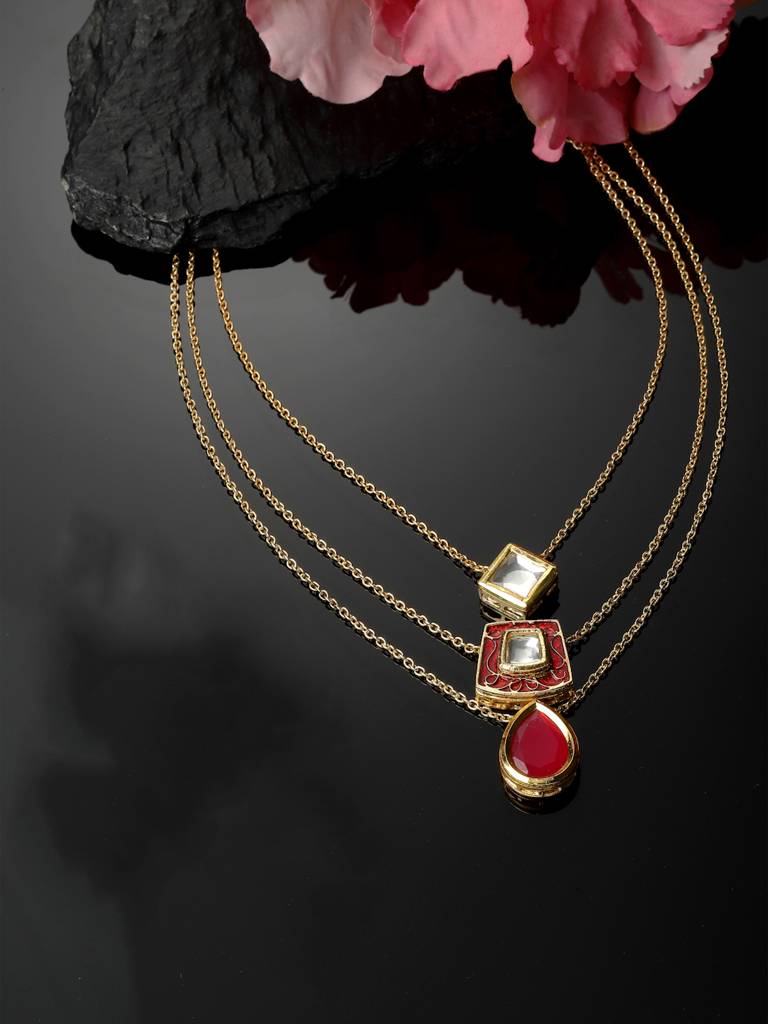 Coral Crystalline String Necklace : DGNL23008