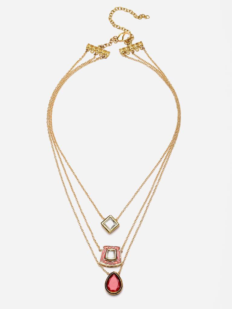 Coral Crystalline String Necklace : DGNL23008