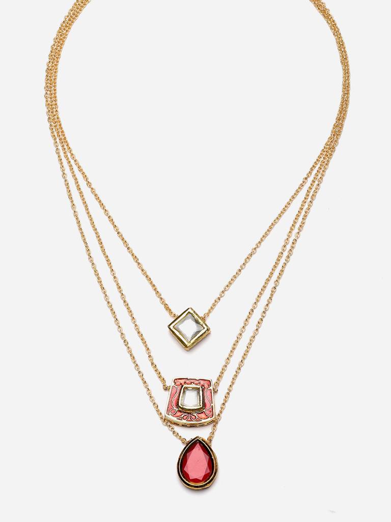 Coral Crystalline String Necklace : DGNL23008