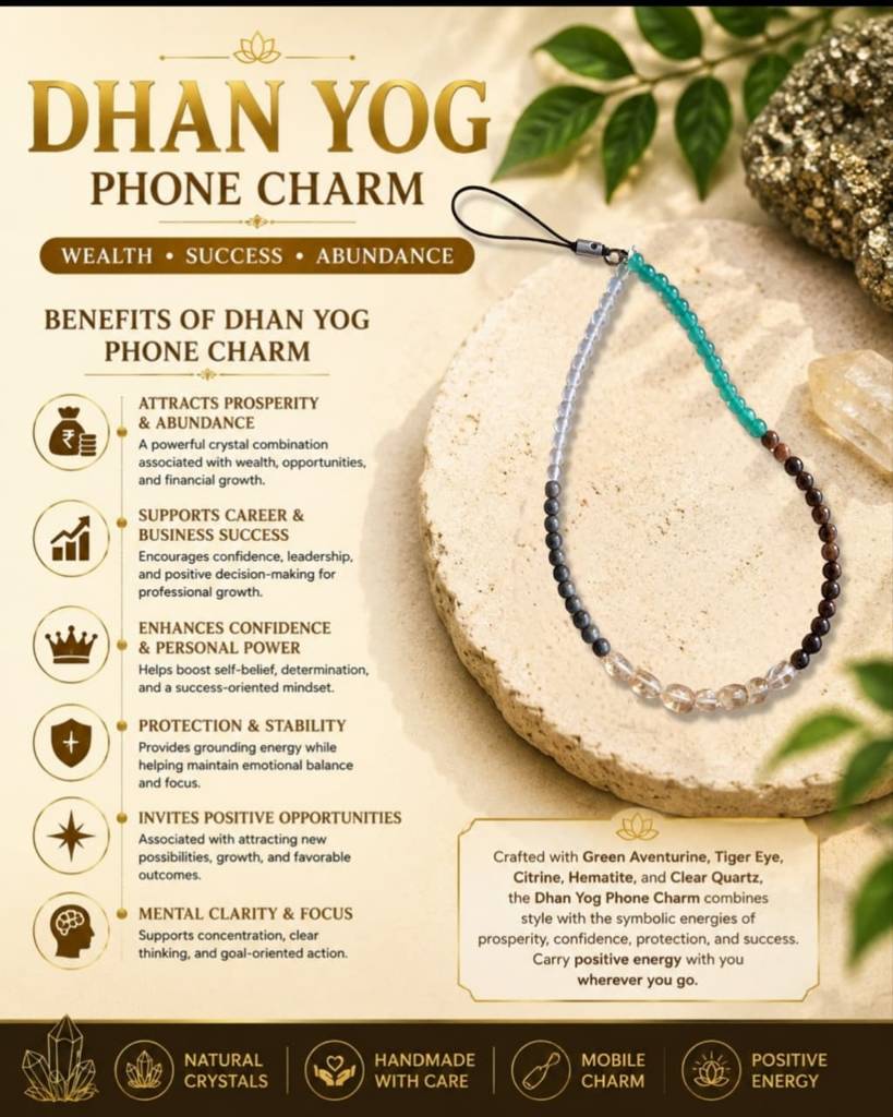 Dhanyog Crystal/Gemstone Mobile Charm For Prosperity & Success : DHANYOG-MOBILE-CHARM