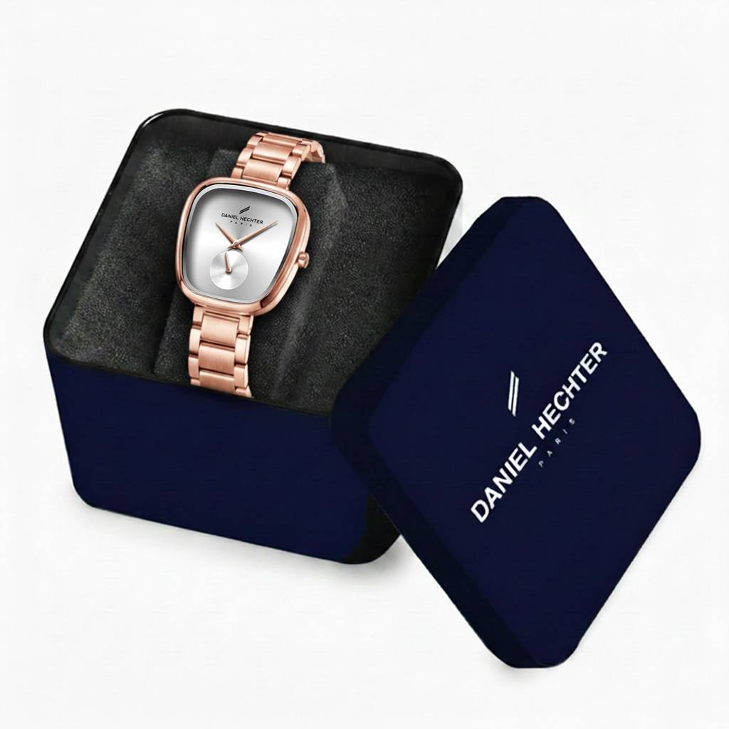 Daniel Hechter Madeleine Collection Luxury Watch For Women - Oval Shaped Gloss Dial With Sub Second And Stainless : DHW2014-44