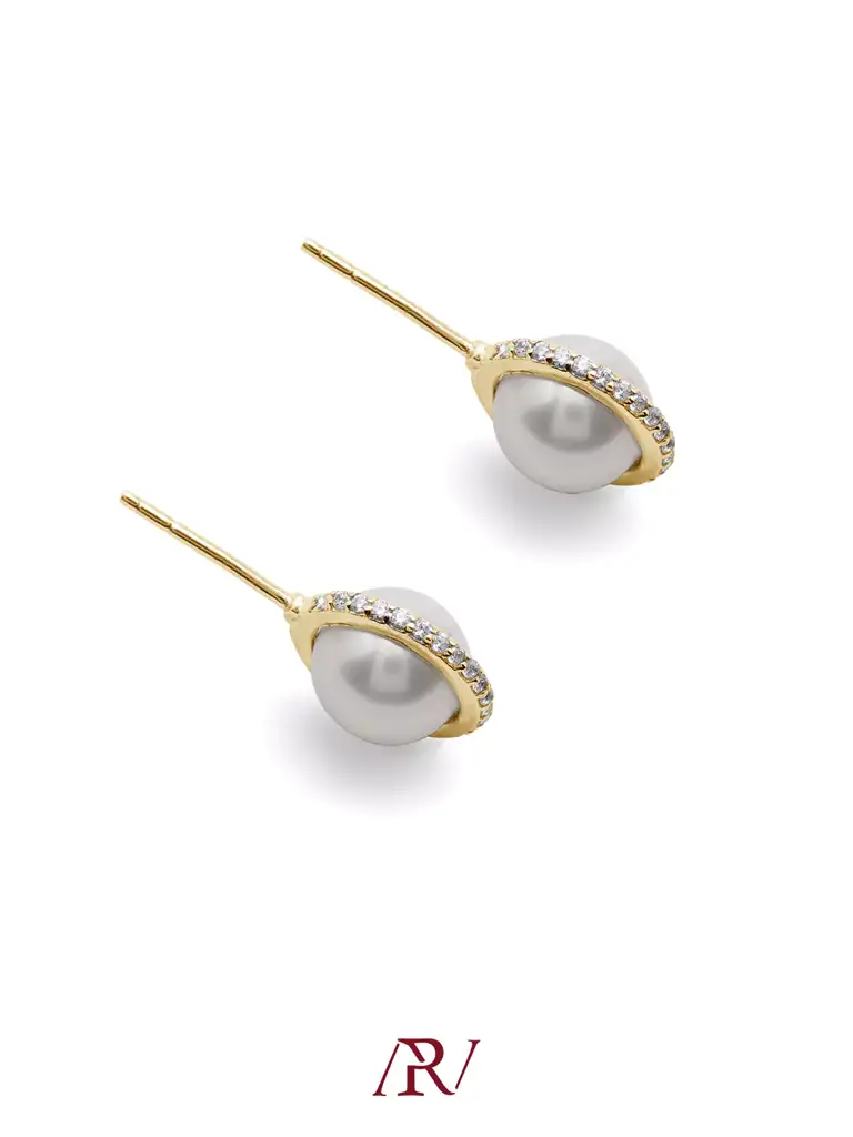 Diamond Pearl Studs : ARV-ER-048