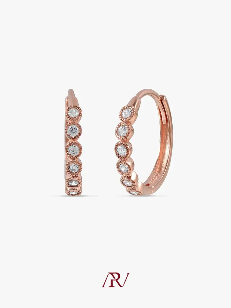 Diamond Studded Huggies : ARV-ER-025