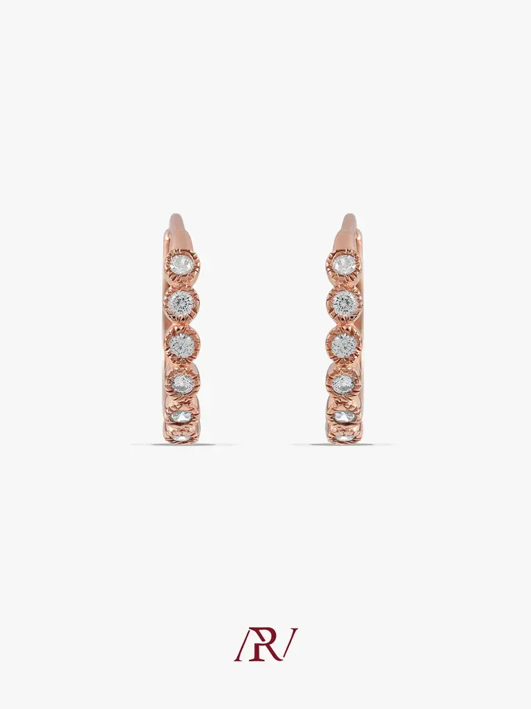 Diamond Studded Huggies : ARV-ER-025