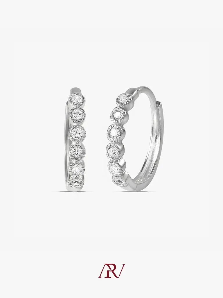 Diamond Studded Huggies : ARV-ER-025