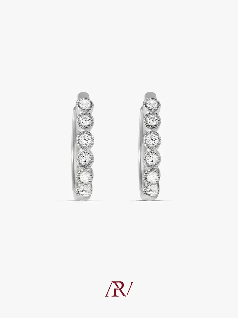 Diamond Studded Huggies : ARV-ER-025